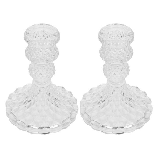 

candle holders 2pcs glass taper holder delicate creative