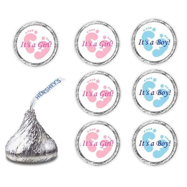 

100pcs boys and girls birth revealed sticker adhesive seal label candy box decoration diy gifts bag stickers baby shower party