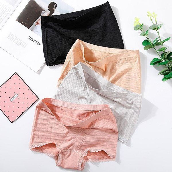 

seamless lace square side panties for women solid color high waist hip airy comfortable protected 2021 women's, Black;pink