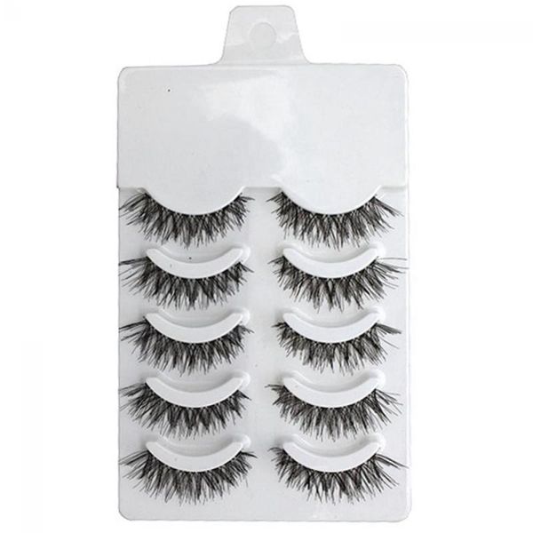 

false eyelashes 5 pairs fashion handmade comestic natural long cross fake eye lashes makeup beauty tools
