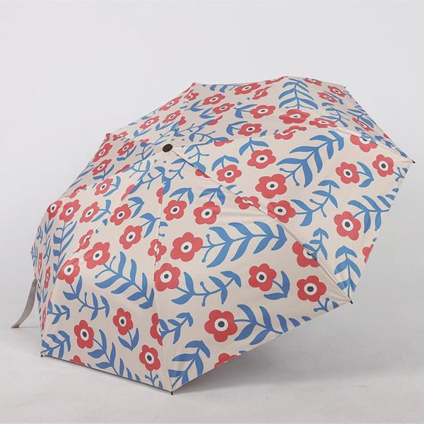 

umbrellas design send you a flower folding umbrella sunscreen anti uv sunshade three-folding portable rain women