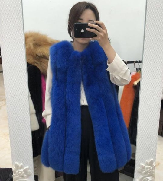 

women's fur & faux 2021 vest korean version round long outwear, Black