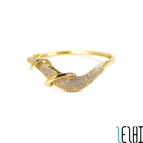 

charm exquisite eternal love diamond wedding jewelry sets 18k gold plating engraved unlimited ice up bnagle set lucky bridal forever promise, Slivery;golden