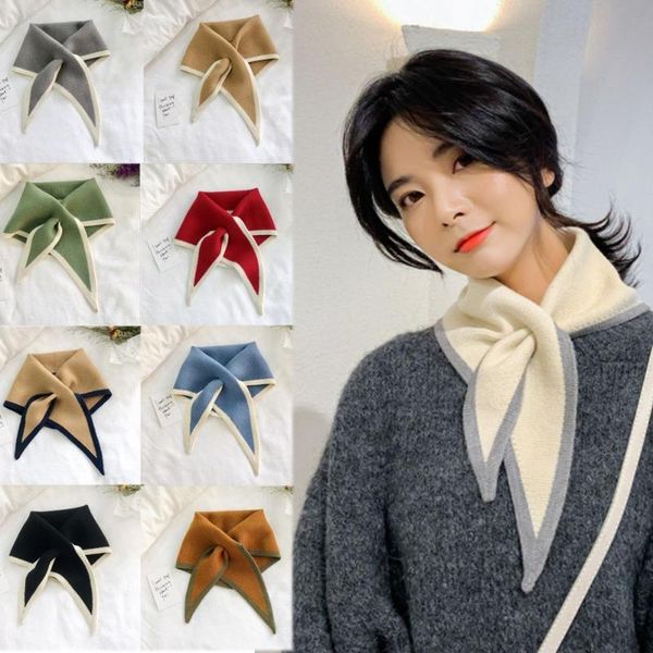 

scarves korean autumn winter women windproof knitted wool scarf warm thicken neck guard, Blue;gray