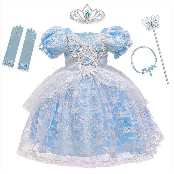 

princess cinderella girl baby girls dress ball gown lace mesh birthday party fancy dresses halloween cosplay costume, Red;yellow