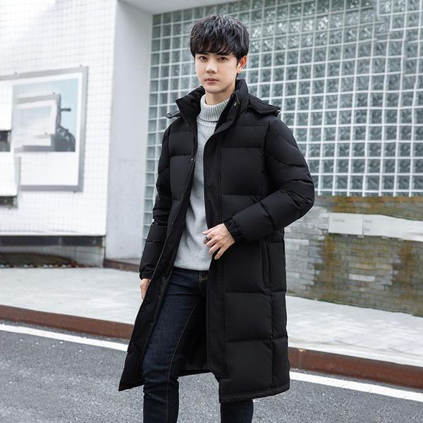 

men's down & parkas men winter long black jacket male thick warm coat hooded thermal windproof outerwear snow wear clothing