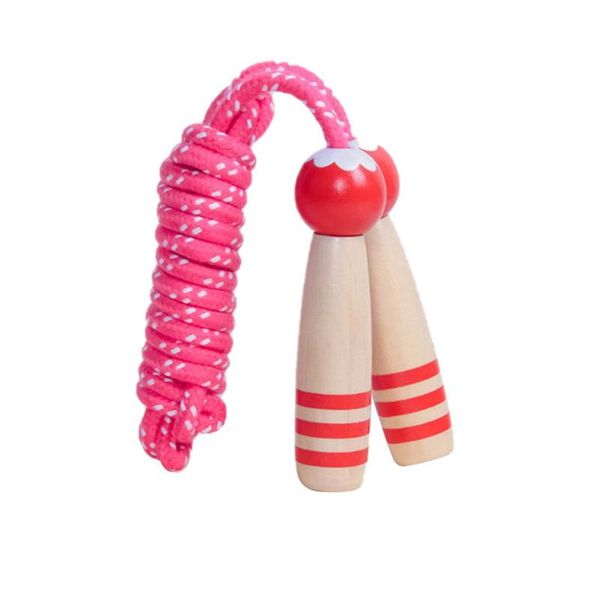 

jump ropes kids adjustable skipping rope neutral wood cotton polyester fitness student drop