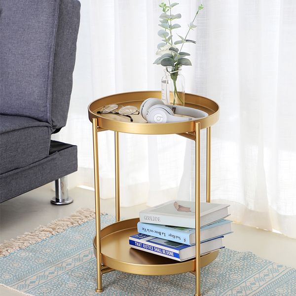 

a few sofas on side of light luxurious rock board,small tea tables the cabinet, iron metal bedside table, modern simple storage living room
