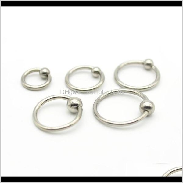 Ohrstecker Körperschmuck Drop Lieferung 2021 Bcr Nasenring Labret Lippenbolzenohrring Tragus Nippelverschluss Captive Ringe 16G Stahl 4 mm Kugel rund Se