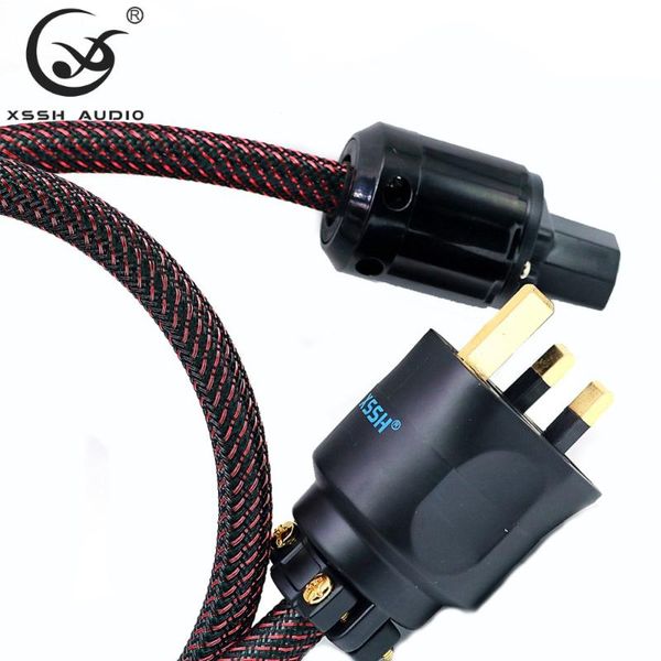 

smart power plugs xssh audio hifi hi-end ofc red pure copper british uk iec ac female male gold plated plug cable cord wire