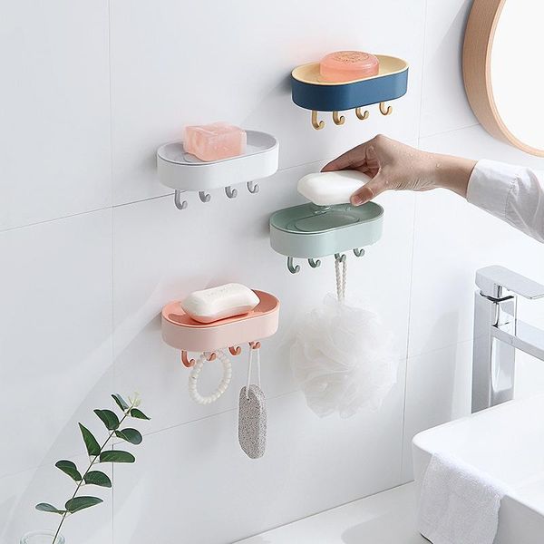 

soap dishes drain box multifunctional punch-wall hanging storage rack removable holder for bathroom kitchen ts1