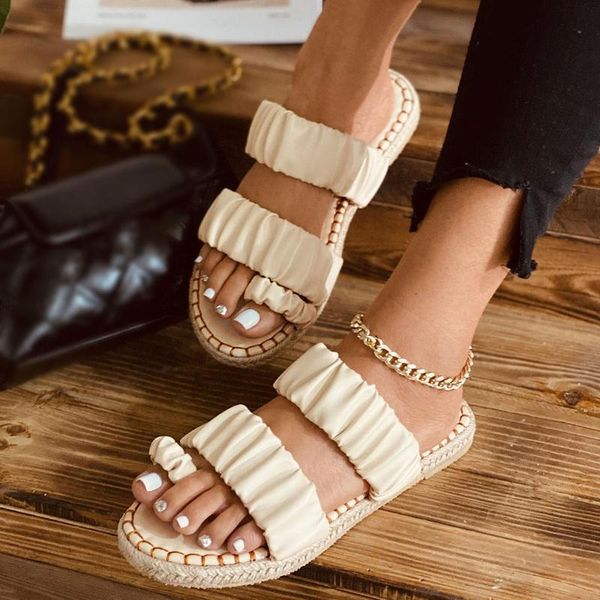 

women summer slippers casual durable sandals african style fold leather outdoor wild beach non-slip flat 2021, Black