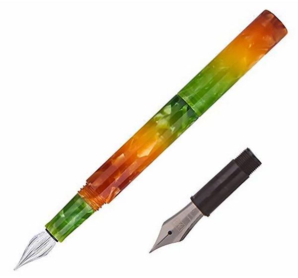

fountain pens moonman creative celluloid aurora mini glass dip pen & pocket ef/f/small bent nib colorful ink box gift set