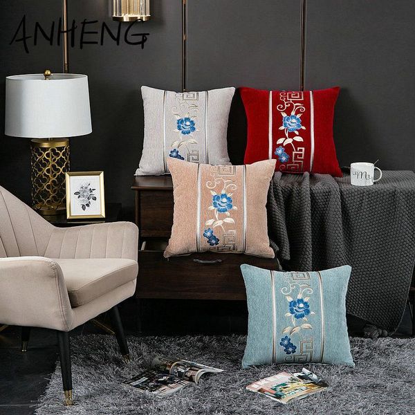 

cushion/decorative pillow 45x45cm case chenille luxury jacquard embroidery rose flower cushion cover retro european elegant home decorative