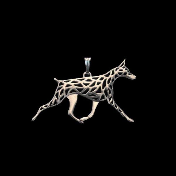 

pendants 2021 cutout jewelry alloy metal cute pet doberman dog, Black