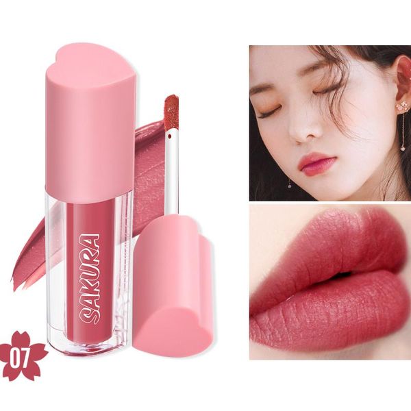 

love heart shape 11colors matte lip glaze velvet lasting lipstick waterproof non-stick cup gloss cosmetic makeup tslm1