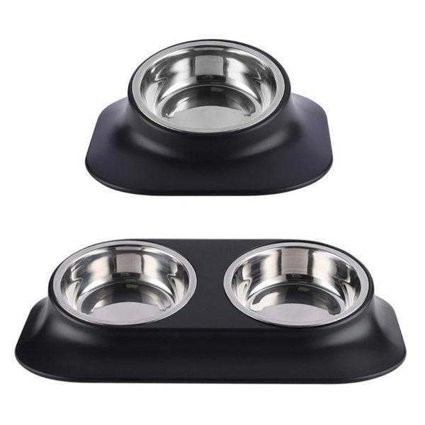 

stainless steel cat dog bowl raised detachable elevated 15Â°slanted non-slip pet utensils puppy feeding container bowls & feeders