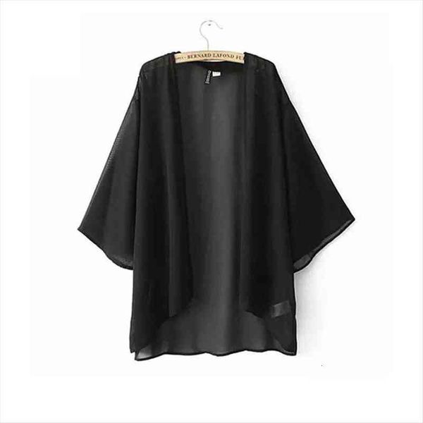 

plus size casual cardigans chiffon beach anti-dump cardigans large size summer women outerwear top, White