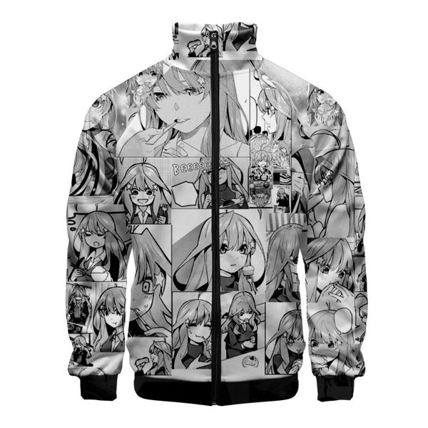 

men's jackets personality the quintessential quintuplets japanese 3d zipper casual autumn spring stand collar sweatshirt cool, Black;brown
