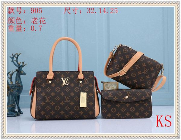 

fashion crossbody shoulder handbag women purse bags wallet tote clutch bag travel lv louis ysl vitton 4-ks905 3pcs/set, Red;black