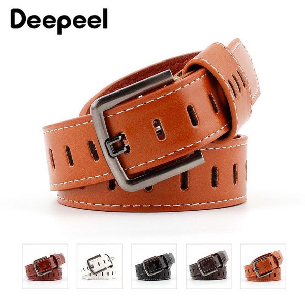 

belts deepeel 1pc 2.9*110cm microfiber material pin buckle hollow ladies belt diy fashion casual jeans decorative pants yb032, Black;brown
