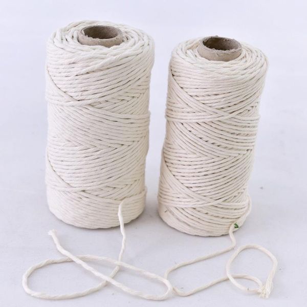

1pcs 3/4/6mm diameter yarn rope 100% natural cotton tapestry braided cord for diy home textile craft macrame artisan string, Black;white