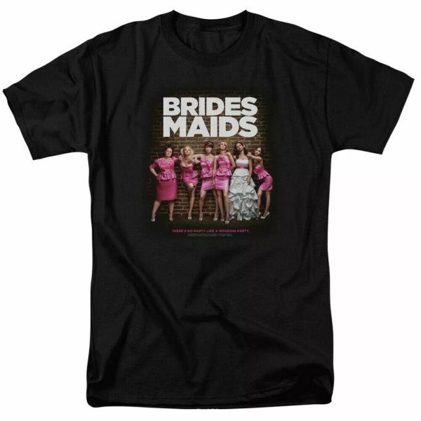 

bridesmaids maids poster t shirt mens licensed wedding movie tee black, White;black