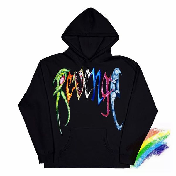 

men's hoodies & sweatshirts 2021fw revenge pullover men women 1:1 heavy fabric color logo hoodie, Black