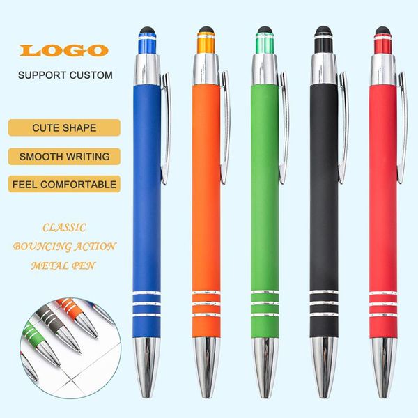 

ballpoint pens cute 1.0 nib ball metal multi-color ballpen love heart student for school stationery office supplies, Blue;orange