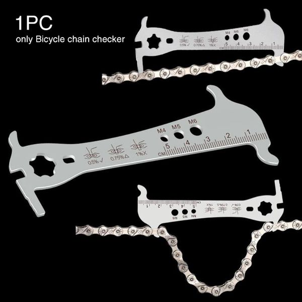 

tools 6 in 1 bicycle chain checker smooth mountain bike stainless steel tension inspection wear indicator gauge measurement ruler