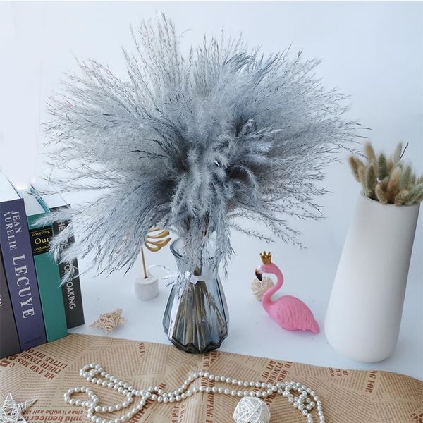 

decorative flowers & wreaths 15pcs grey primary reed natural dried small pampas grass wedding use dry flower home window decoration accessor