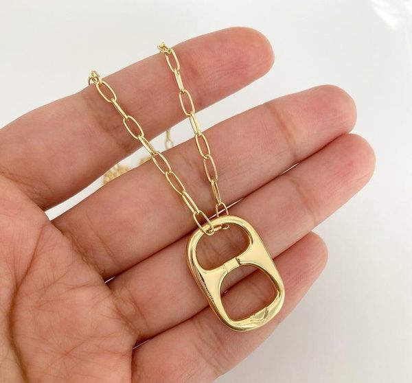 

10pcs, fashion gold soda tab necklace charm can link chain woman jewelry pendant necklaces, Silver