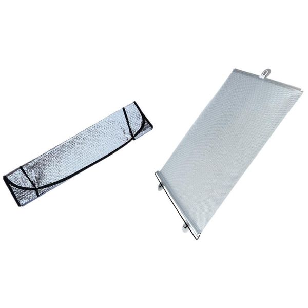 

motorcycle windshield car collapsible sunshade 140 x 70cm & retractable with uv front curtain