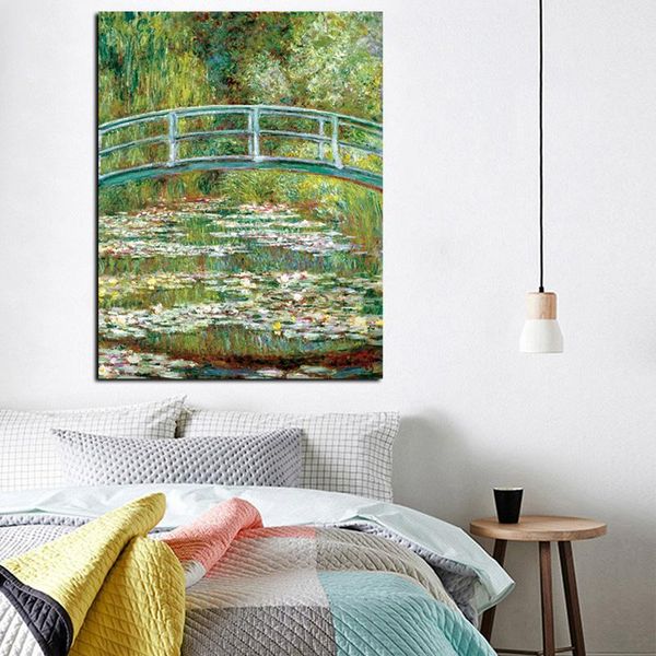 

wall stickers self-adhesive sticker print claude monet water lilies and japanese bride on picture impressionist for living room