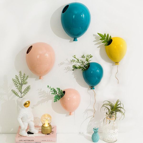

american style ceramic balloon wall-mounted vase wall decoration pendant vases