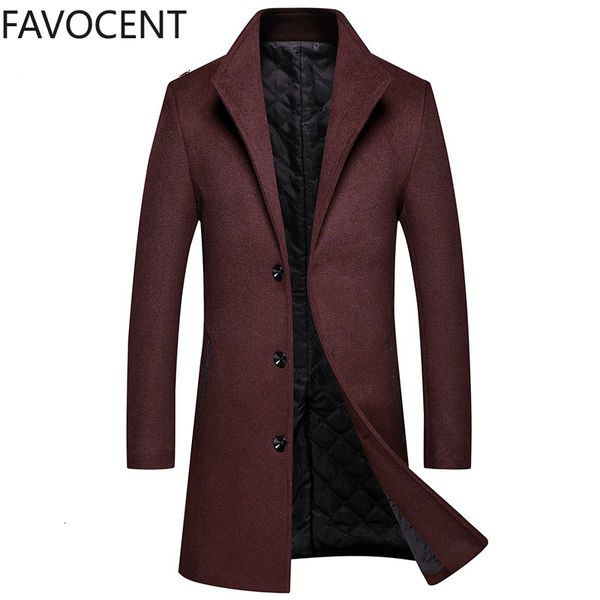 

men's suits & blazers winter new woolen coat slim mid-length trench thick jacket casual mens azwa, White;black