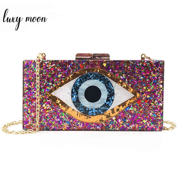 

acrylic clutch bag for women sequin handbag wedding clutch purse and handbag cartoon eye pattern female wallet bolsa zd1424