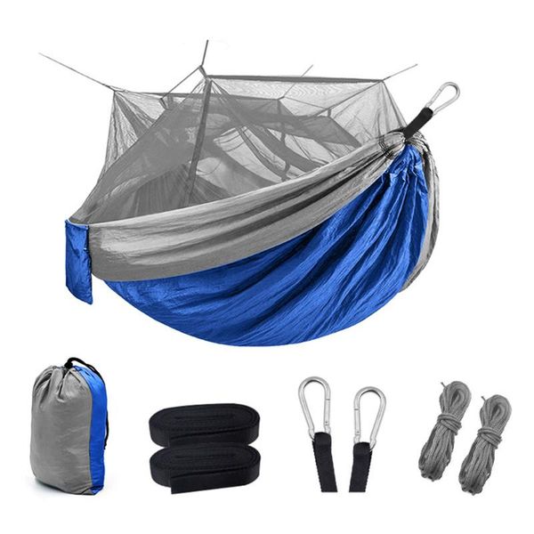 

tents and shelters camping hammock with mosquit o net portable double/single bug insect tree straps for outdoor backpacking travel