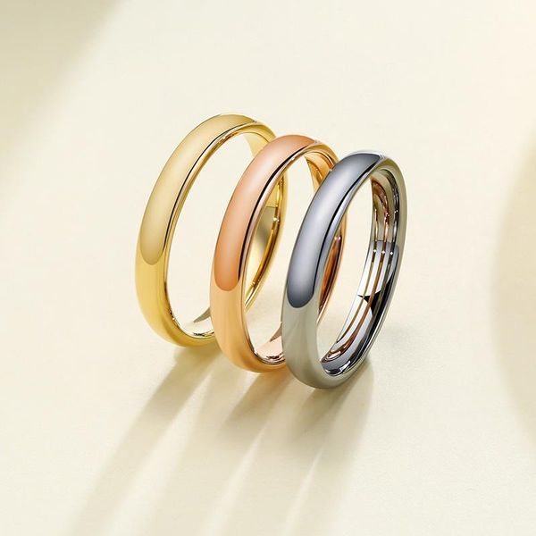 

wedding rings 3mm stacking female jewelry rose gold color tungsten carbide elegant party tail ring for woman, Slivery;golden