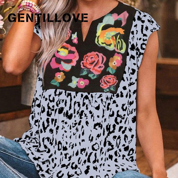 

jocoo jolee vintage oversized loose blouse casual floral print leopard patchwork shirt plus size 5xl travel vacation 210518, White