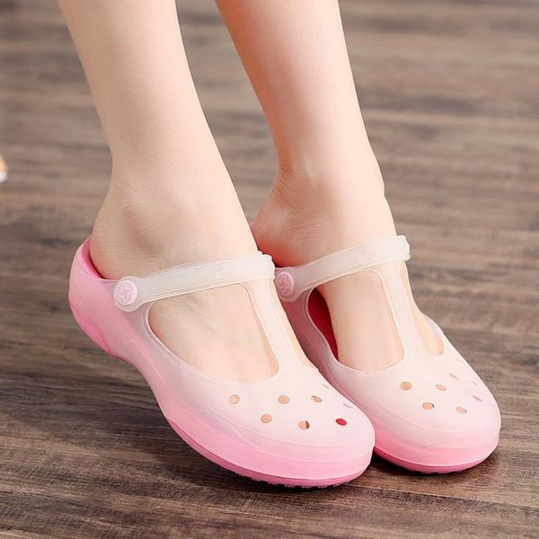 

sandals ladies jelly shoes smmer women soft beach water slipper for woman candy color casual outdoot female footwear, Black