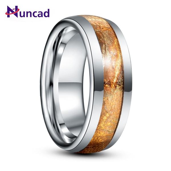 

wedding rings 8mm gold foil paper tungsten carbide ring men's fashion jewelry gift quality, Slivery;golden