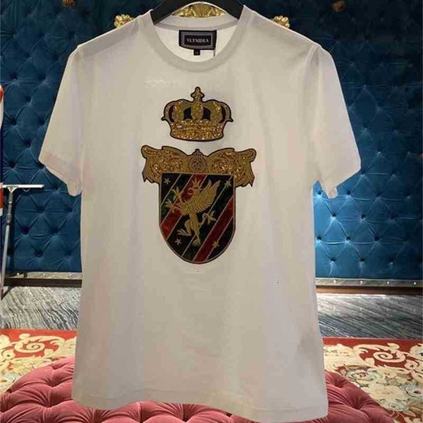 

men's t-shirts shirs 20ss crown embroidery ee shirs for men c es86, White;black