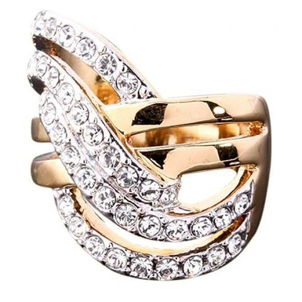 

wedding rings 2022 women luxury alloy finger band inlaid ring jewelry gift couple, Slivery;golden