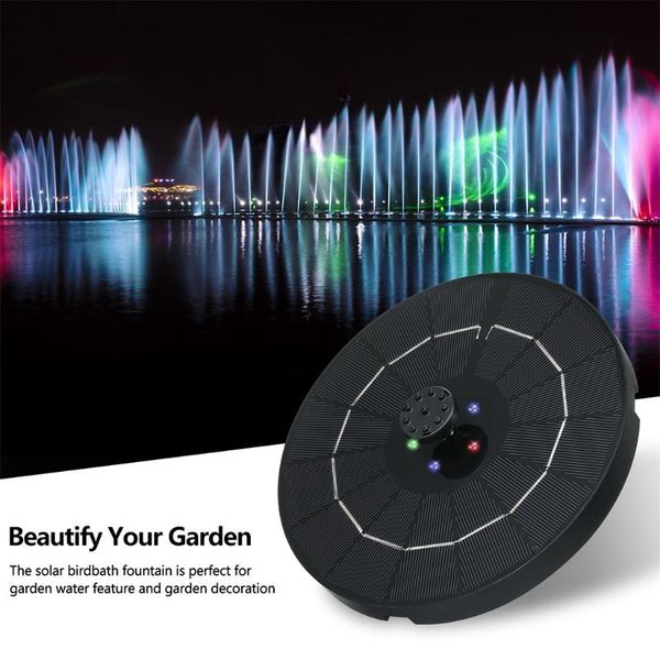 

3.8w solar powered fountain nozzle pump with 4 water styles colorful light for bird bath pond pool fish tank aquarium garden decorations