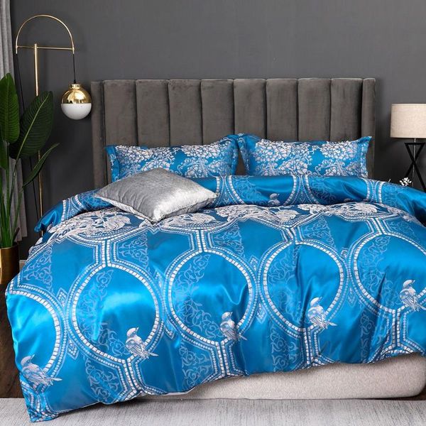 

bedding sets duvet cover set double satin polyester bed king size luxury comforter jacquard bettwÃ¤sche bedclothes