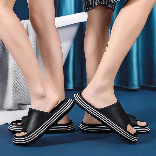 

slippers homme sneakers bascette soft recreation summer women flip flops cycling sandals 2021 high end tennis, Black