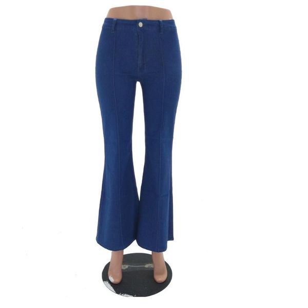 

simple and fashionable wide-leg pants standard size blue high waist slimming women jeans 2021 fall -selling women's