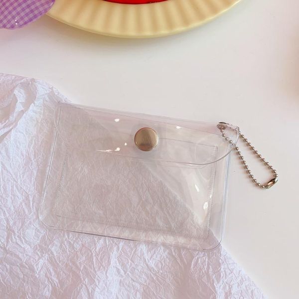 

card holders fashion pvc transparent coin purse women wallet clear short mini money holder bolsas female zipper, Brown;gray