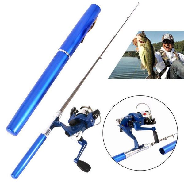 

pen shape fishing rod + reel line mini camping travel baitcasting pocket boat rods